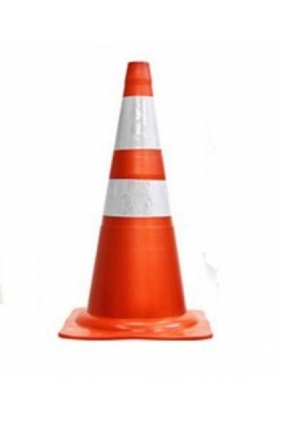 Cone PVC Rigido Refletivo laranja e branco 75 cm - Plastcor